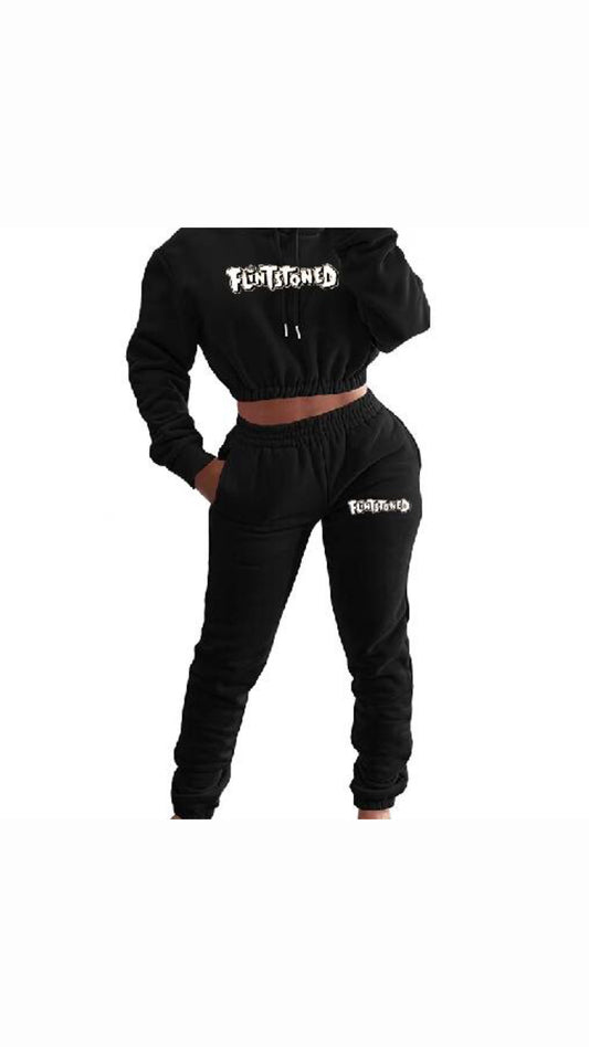 Flintstoned Crop Sets (Black)
