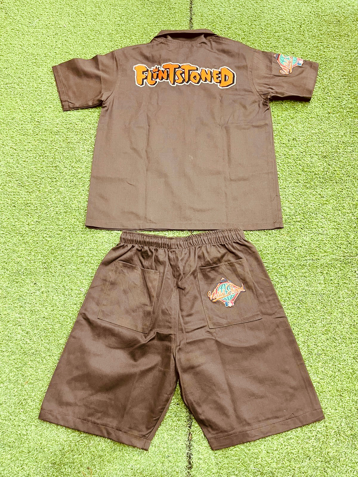 Flintstoned Khaki Suit & Bucket (Drk. Brown)