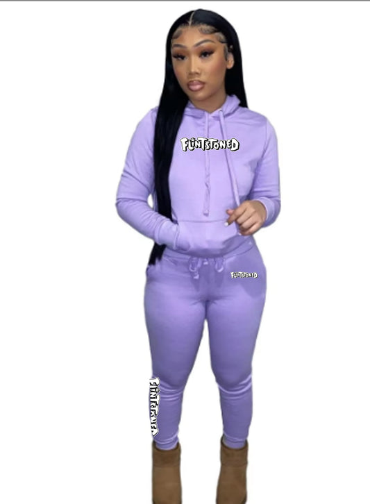 Flintstoned Jogger Set (Purple)