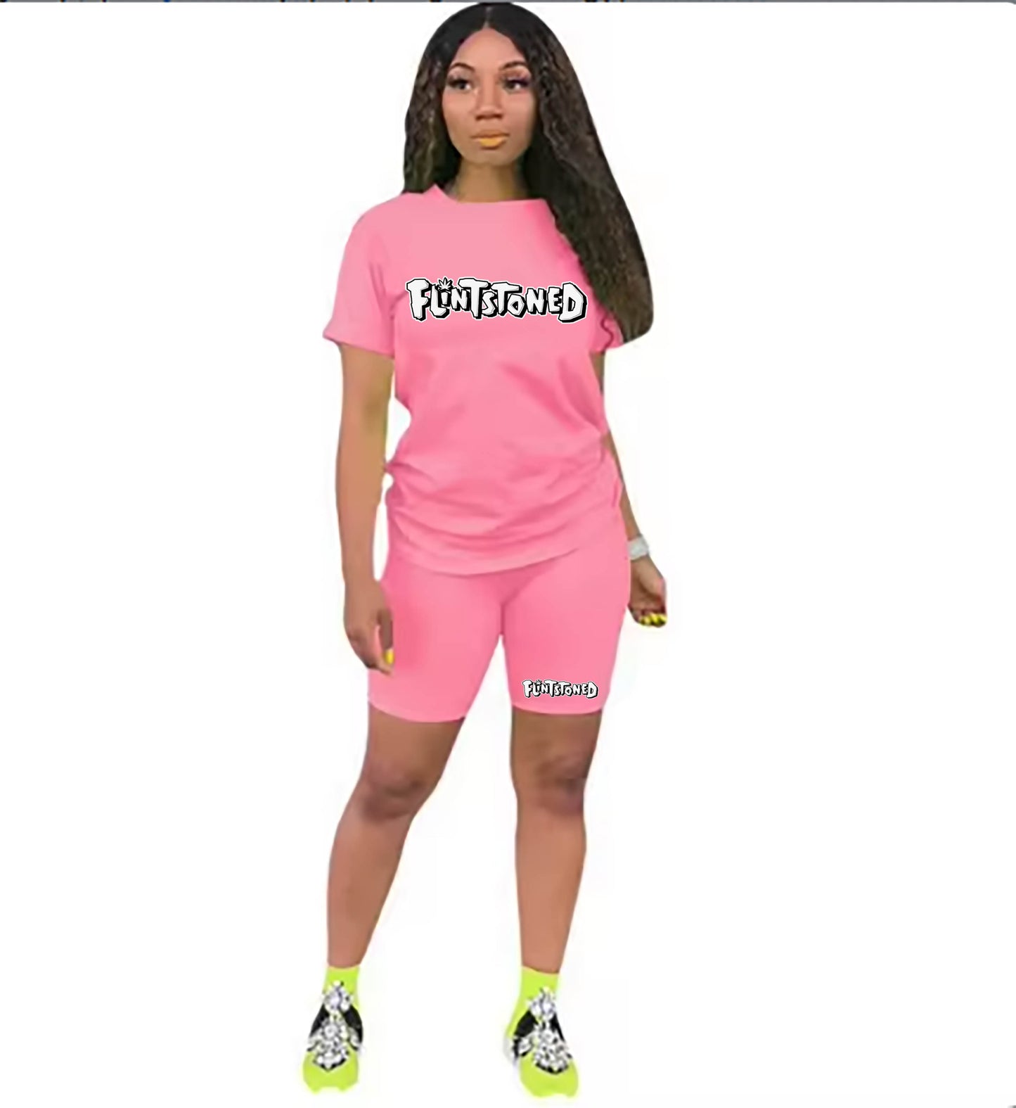 Flintstoned Biker Set (Pink)