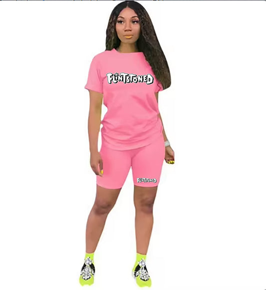 Flintstoned Biker Set (Pink)