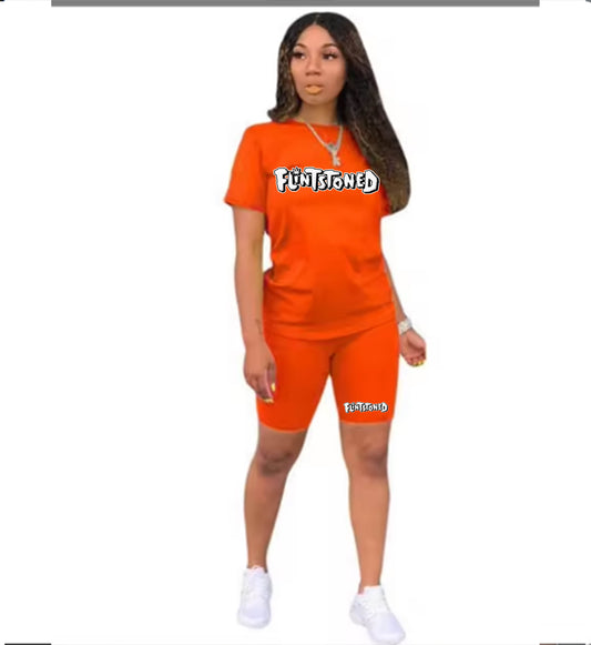 Flintstoned Biker Set (Orange)