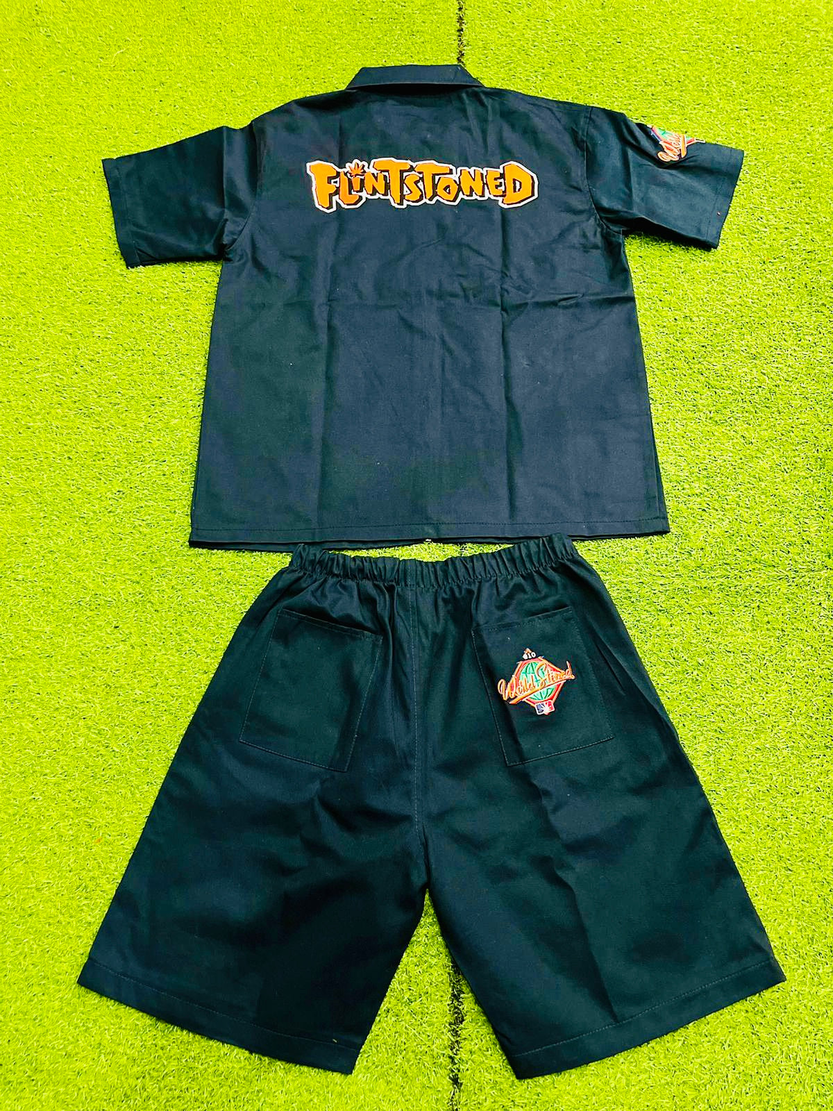 Flintstoned Khaki Suit & Bucket (Navy Blue)