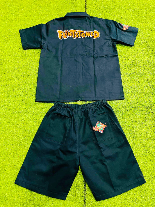 Flintstoned Khaki Suit & Bucket (Navy Blue)