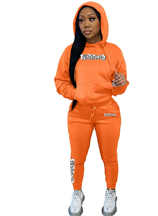 Flintstoned Jogger Suit (Orange)