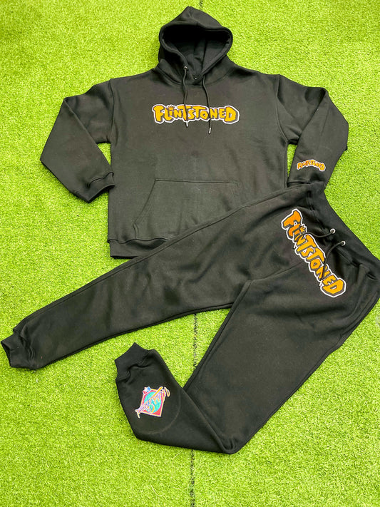 Flintstoned Joggers Black/Orange